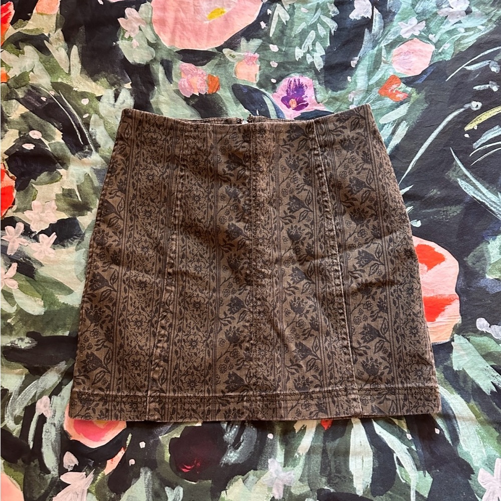 Free People Floral Pencil Mini Skirt
